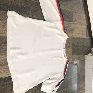 Trina Turk rainbow short sleeve dress shirt